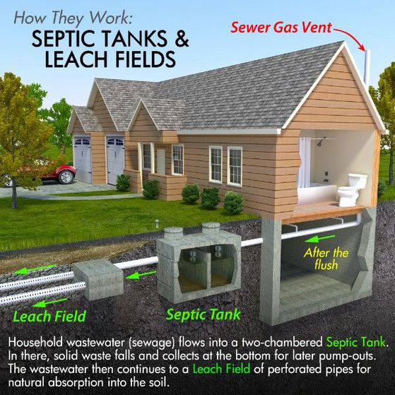 An infographic explaining how septic tanks work from Emerald Coast Wastewater Solutions in Okaloosa County, FL